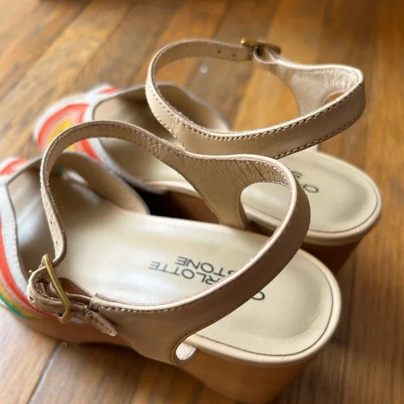 Colorful Platform Wedge Sandals - Picture 4 of 6